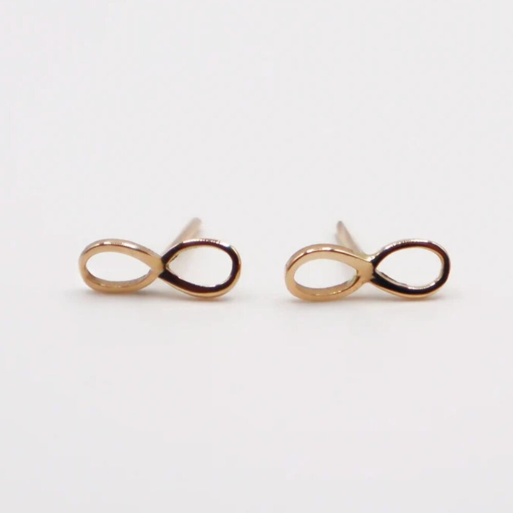 18 Yellow Gold Infinity Earrings - Picture 3 of 3